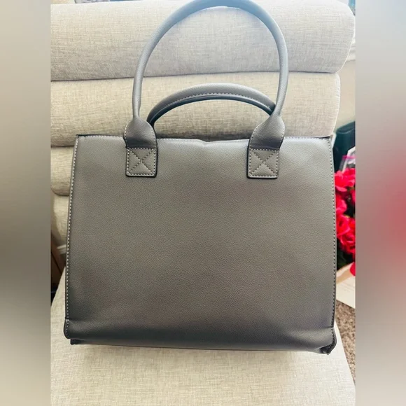 Stylish Gray Leather Tote Bag ,WRANGLER BRAND! - Picture 6 of 11